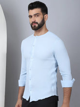 Self Design Cotton Blend Casual Shirt for Men-SF-963Firozi